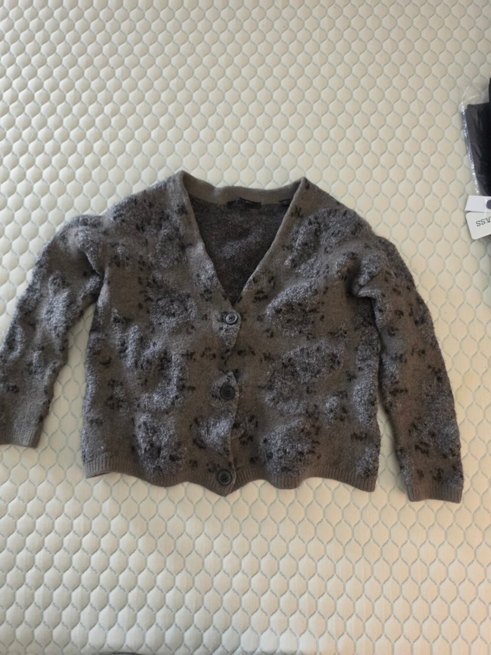 AllSaints Open Front Waterfall Cardigan Gray Size S
